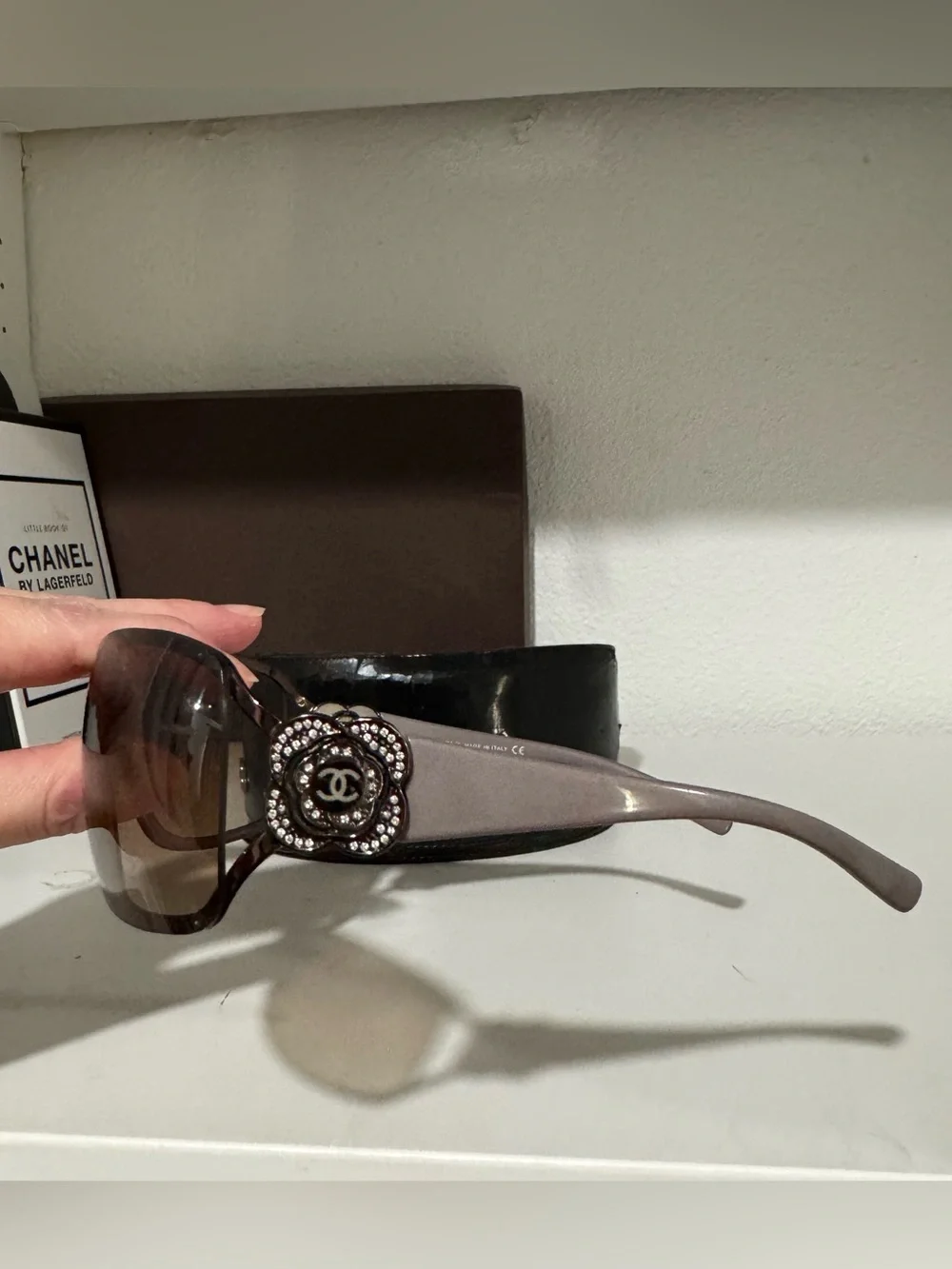 Chanel Brown Shield Sunglasses